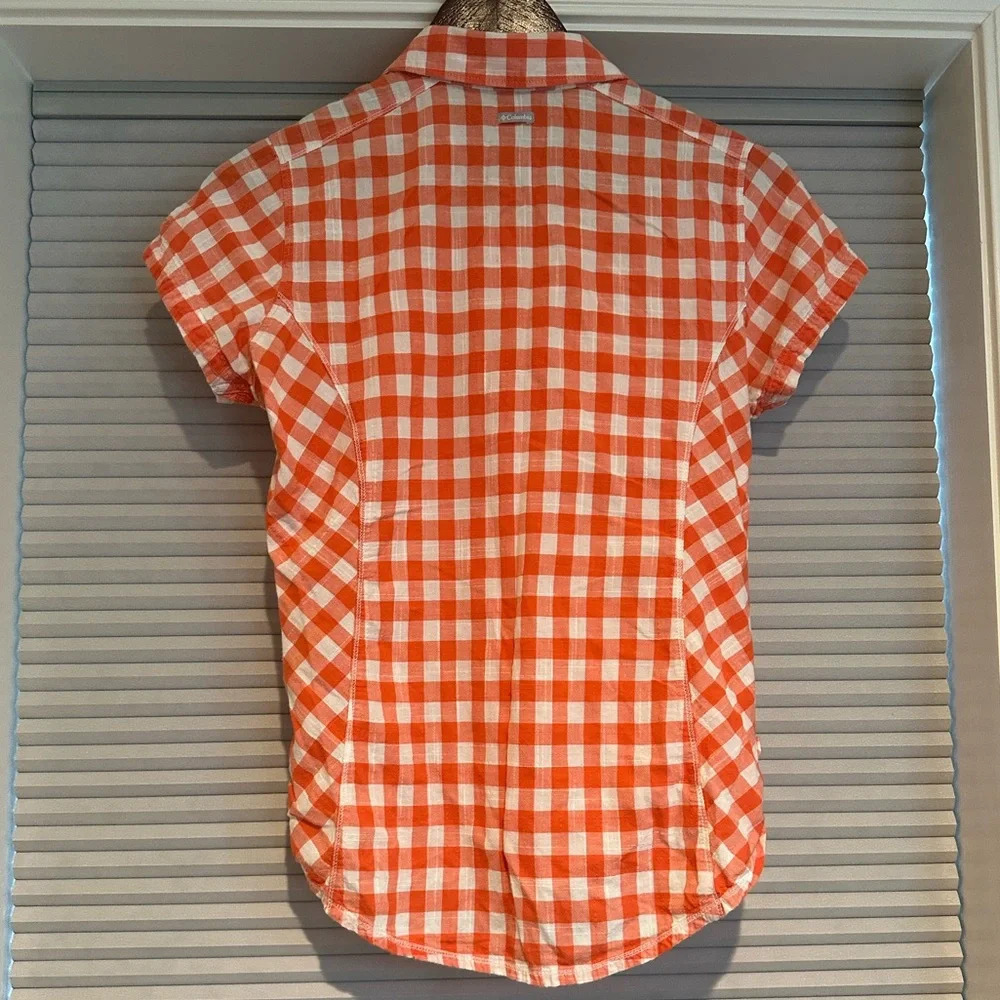 Orange gingham button down shirt from Columbia H-6 - Picture 2 of 5